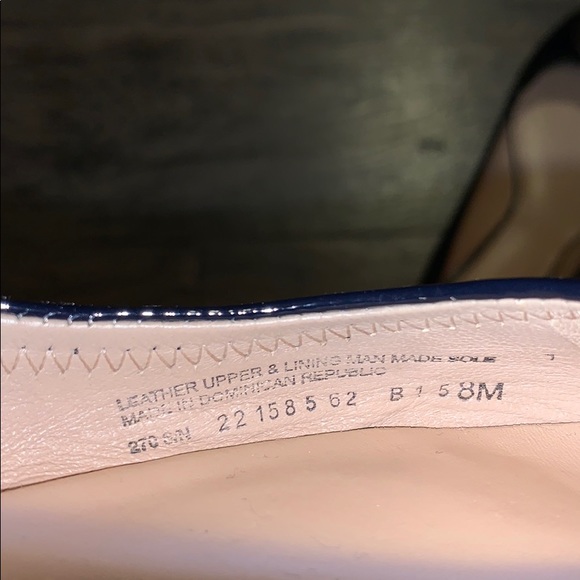 Tory Burch Sz 8 Navy Reva Patent Leather Flats - Picture 5 of 5